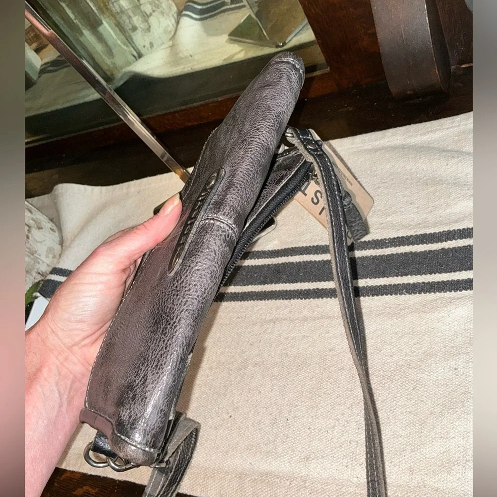 NWT Bed Stu Leather Amina Crossbody Clutch Wallet Black Rustic MSRP $185 - Picture 9 of 16